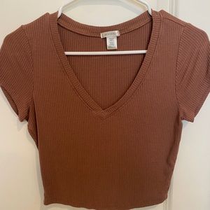 Tan body slim crop top